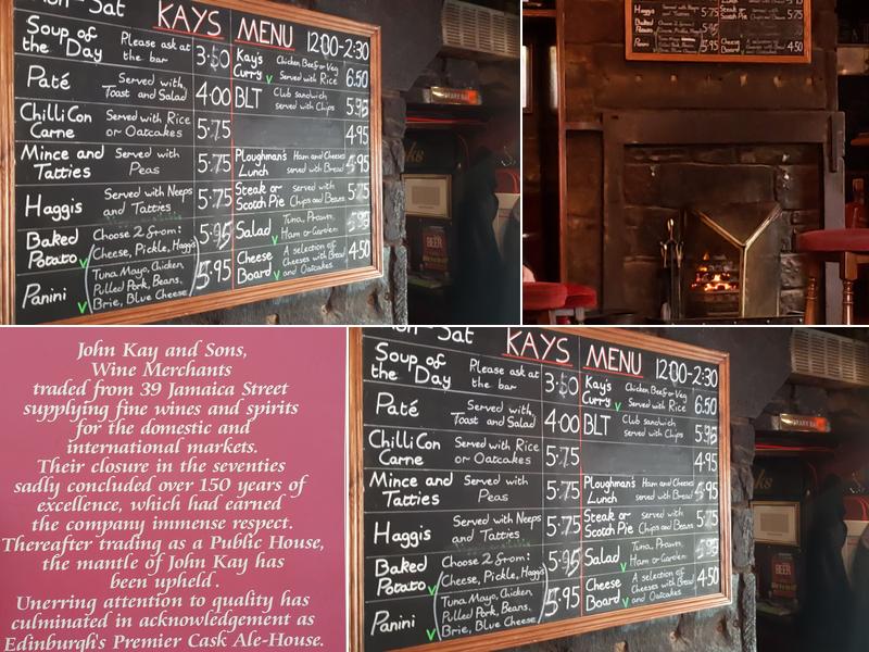Kay’s Bar Menu