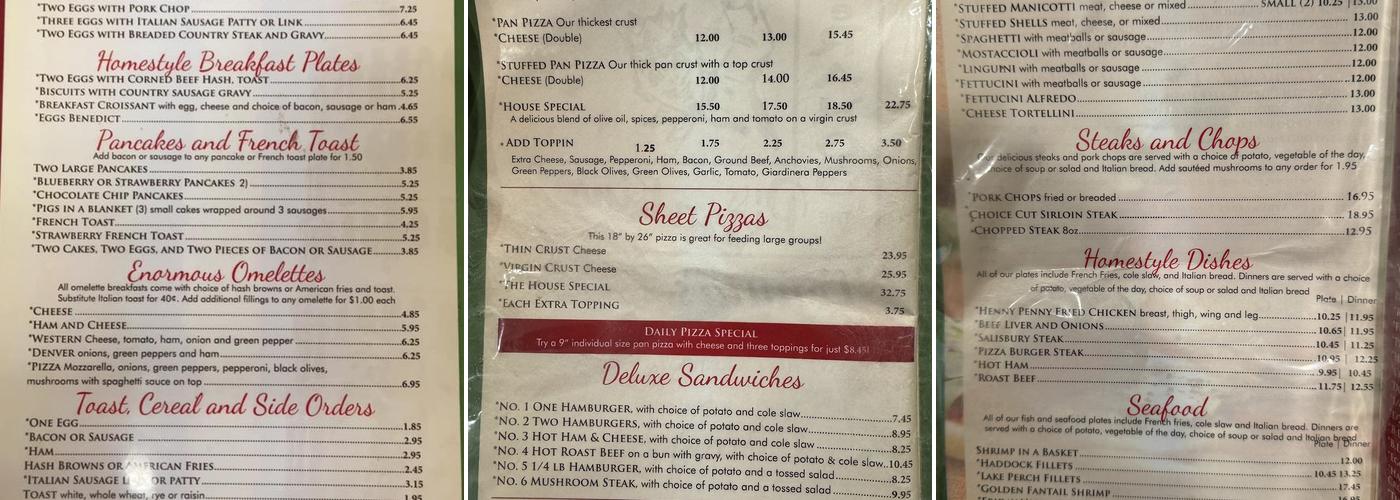 DeRango The Pizza King Racine West Menu