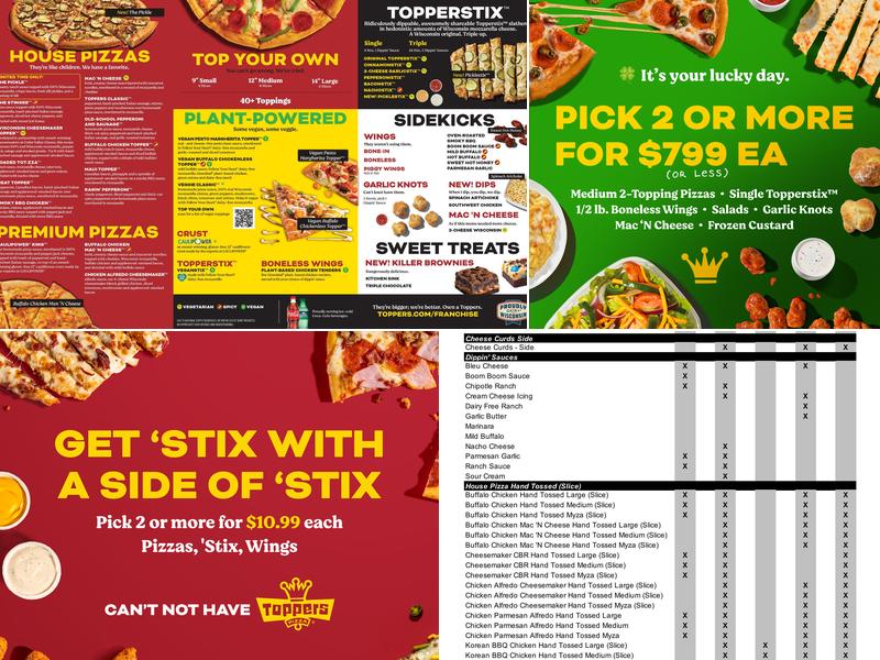 Toppers Pizza Menu