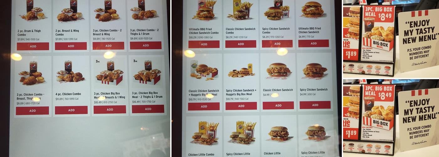 KFC Menu