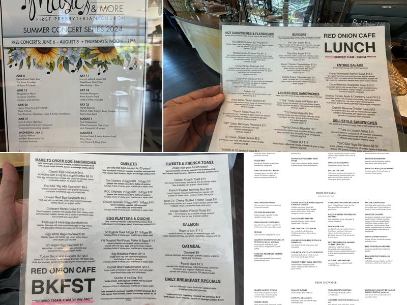 The Red Onion Cafe Menu