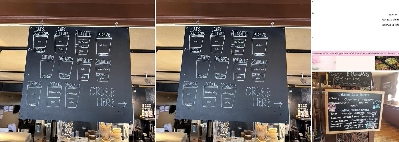 Divino Gelato Cafe Menu