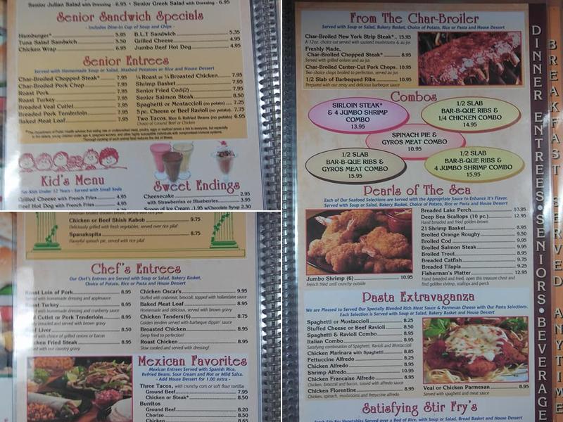 Parkside Cafe AKA Annetta's Cafe Menu