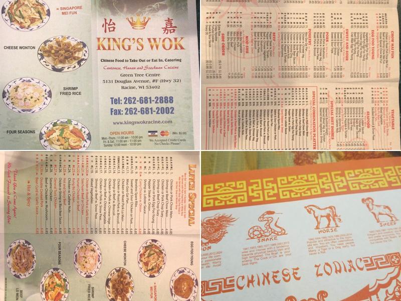 King's Wok Menu