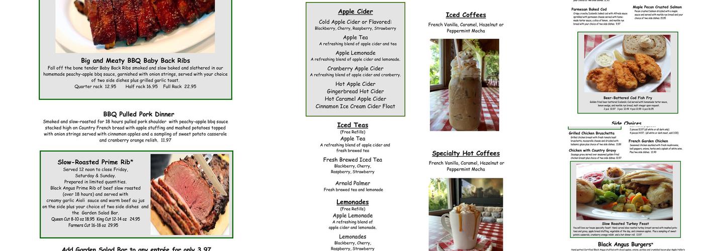 Apple Holler Menu