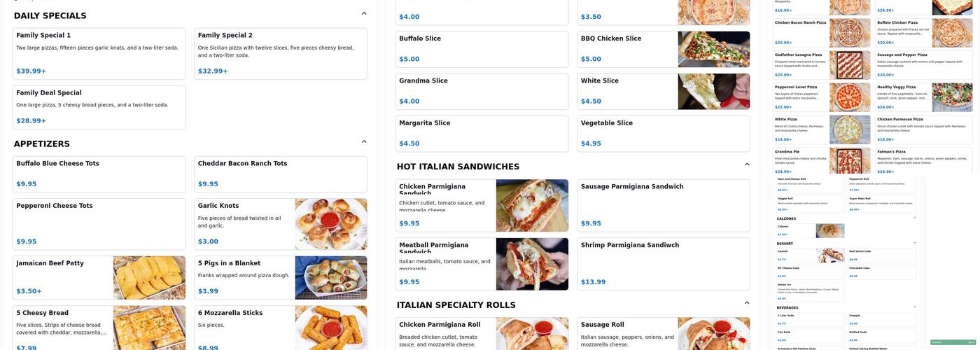 Armando's Pizza Menu