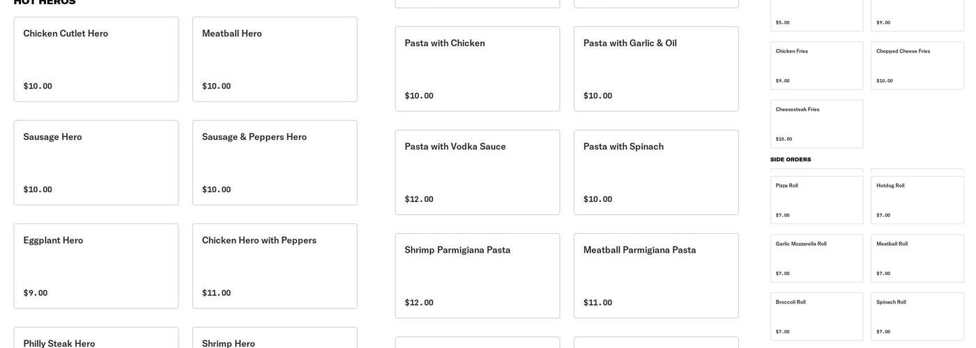 Frank's Pizza Menu