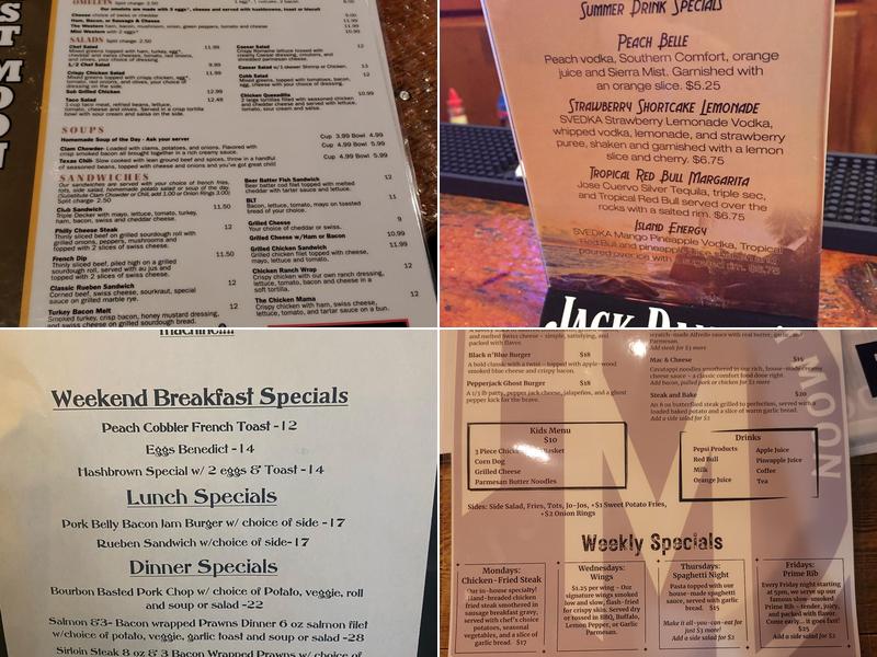 Harvest Moon Restaurant Menu