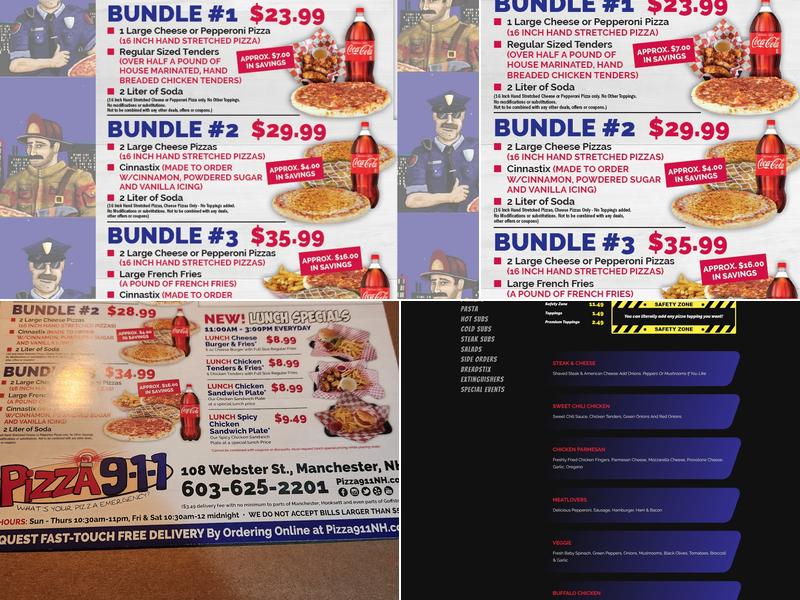 Pizza 911 Menu