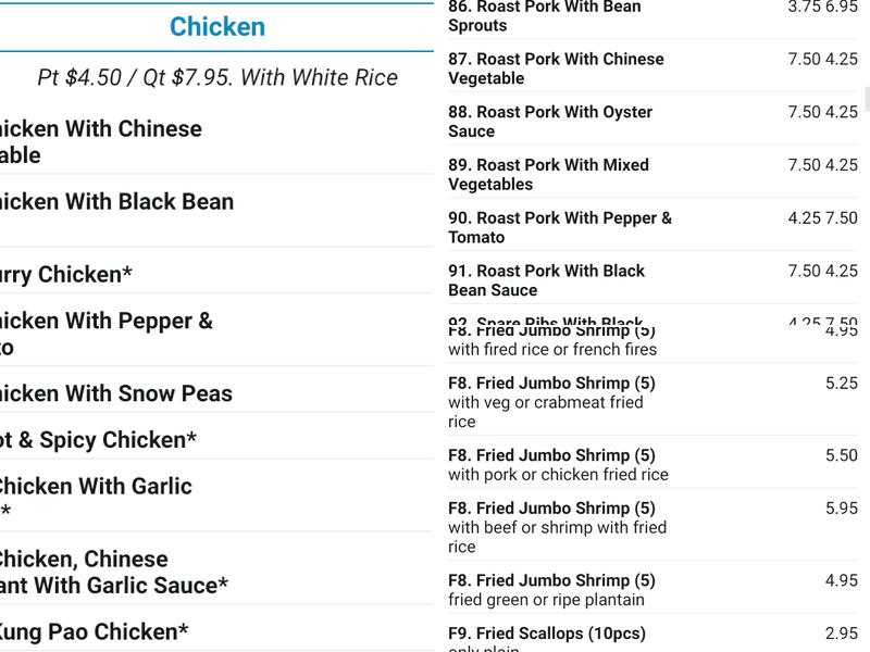 Tailai Kitchen Menu