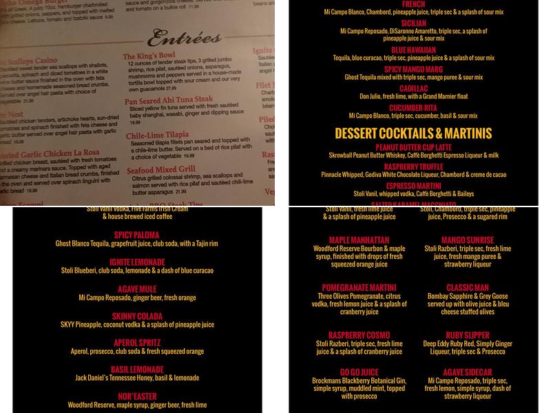 Hooked Seafood Restaurant Menu