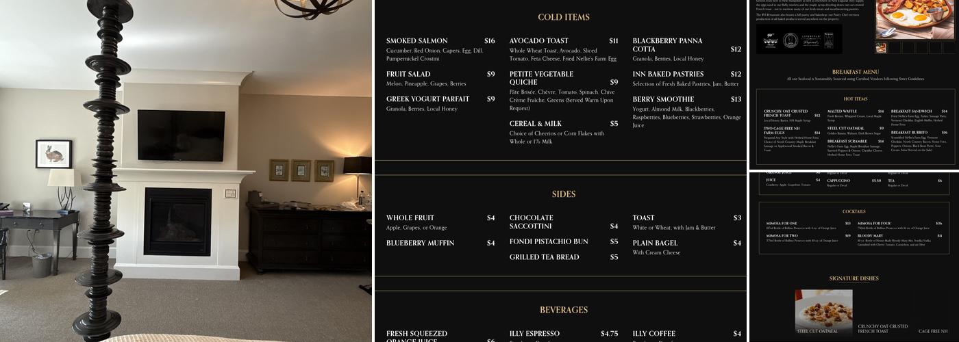 Bedford Village Inn & Restaurant Menu