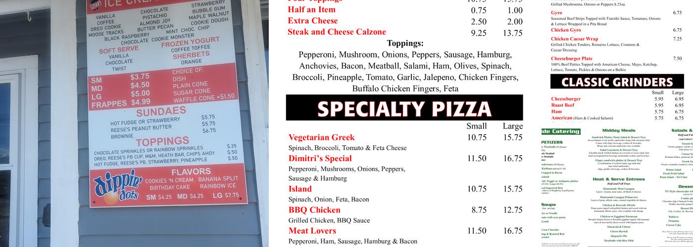 Riverside Pizza Menu