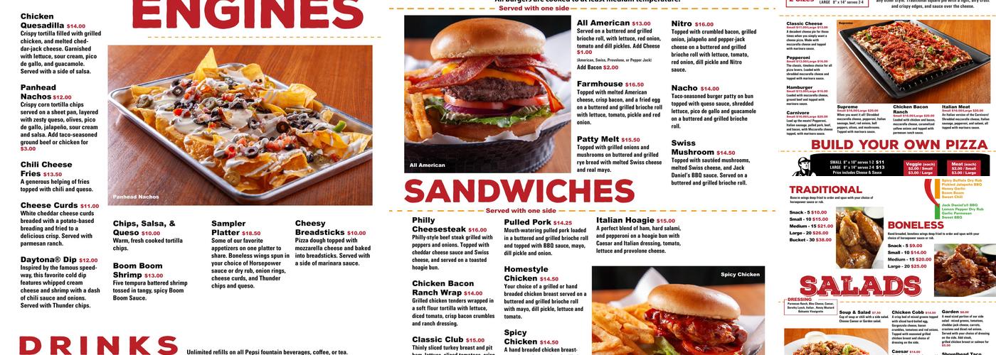 Thunder Road Grill Menu