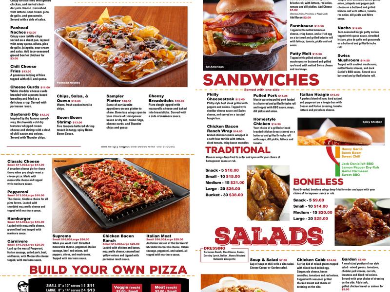 Thunder Road Grill Menu