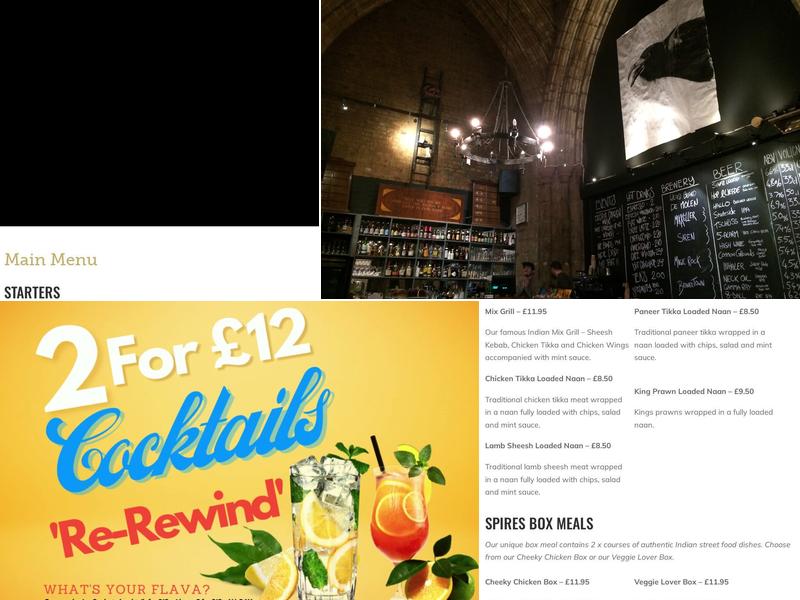 Dhillons Brewery Spire Bar Menu