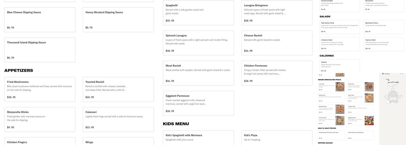 Luisa's Brick Oven Pizzeria Menu