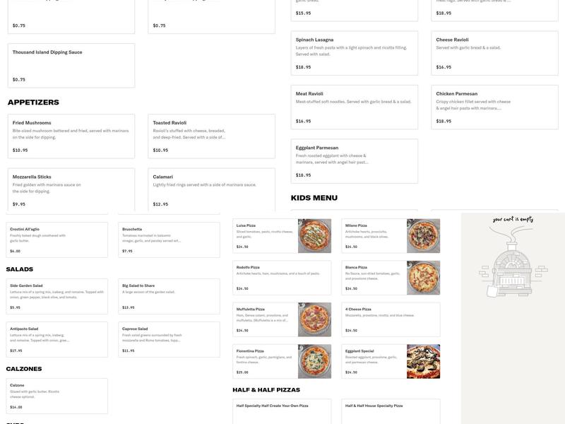 Luisa's Brick Oven Pizzeria Menu