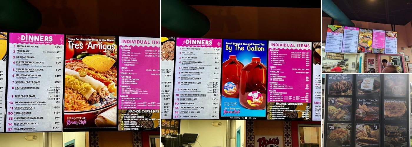 Rosa's Café & Tortilla Factory Menu