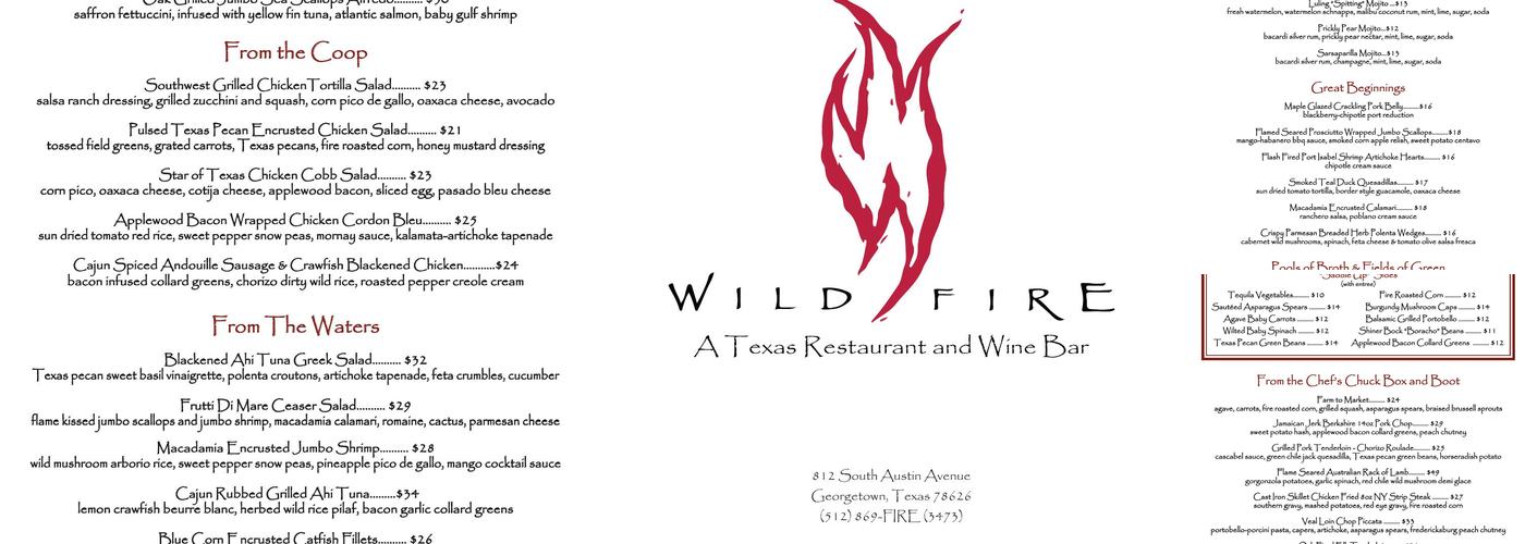 Wildfire Menu