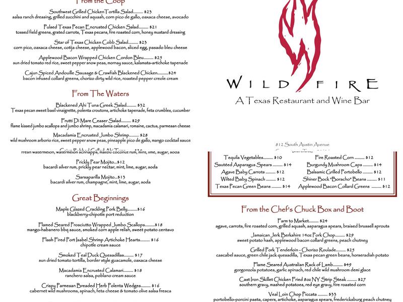 Wildfire Menu