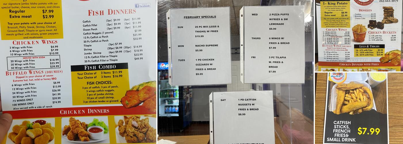 Zak’s Fish & Chicken 2 Menu