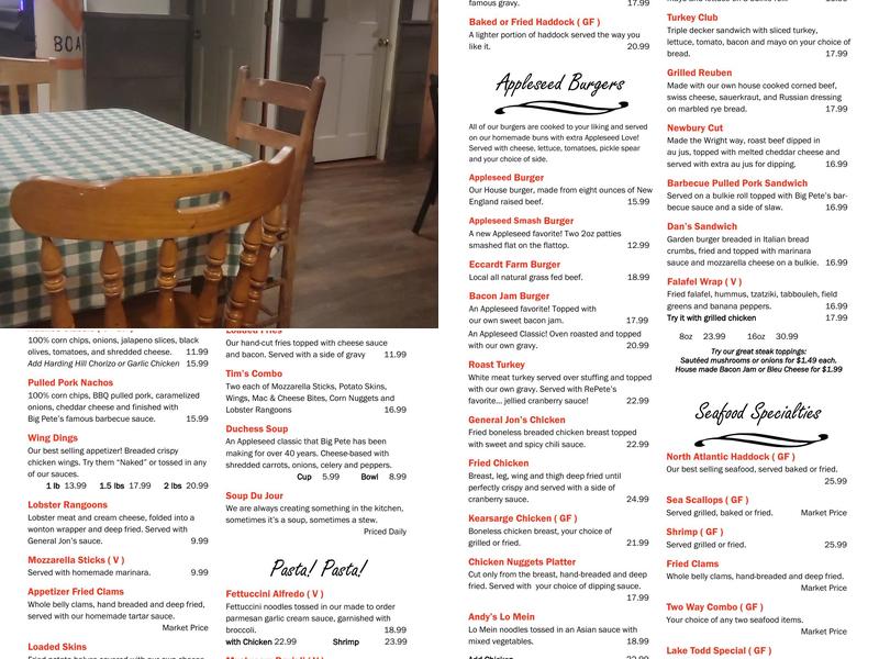 Appleseed Restaurant & Catering Menu