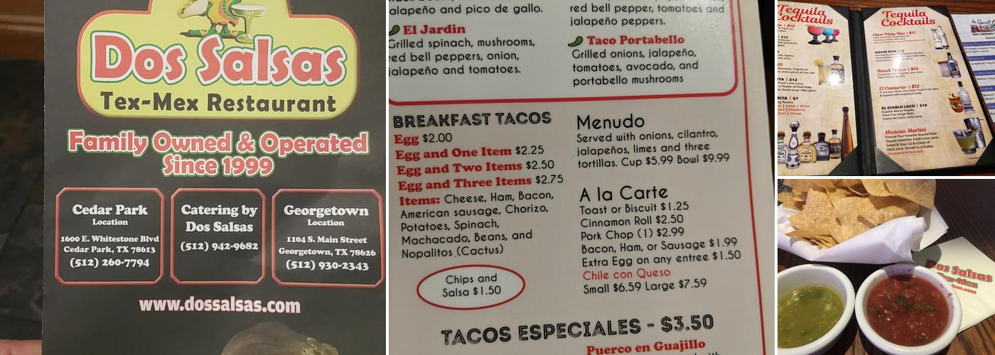 Dos Salsas Menu
