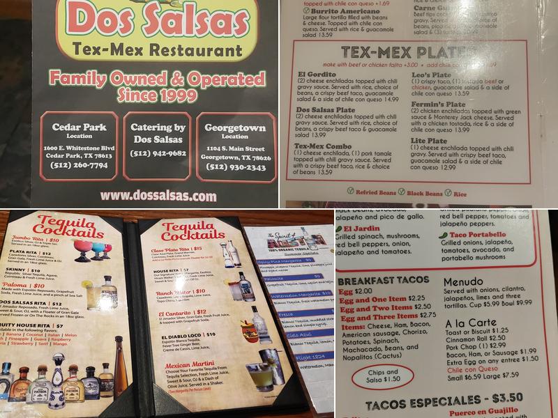 Dos Salsas Menu