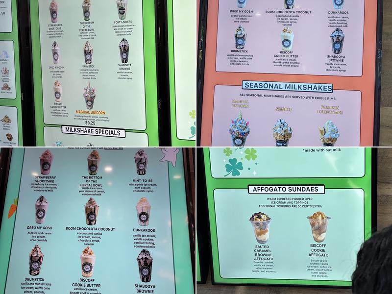 Ninety's Dessert Bar Menu