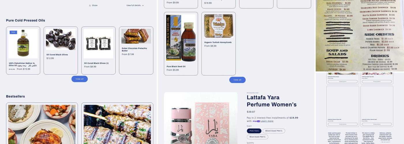 Cedars Halal Market, Restaurant & Hookah Menu