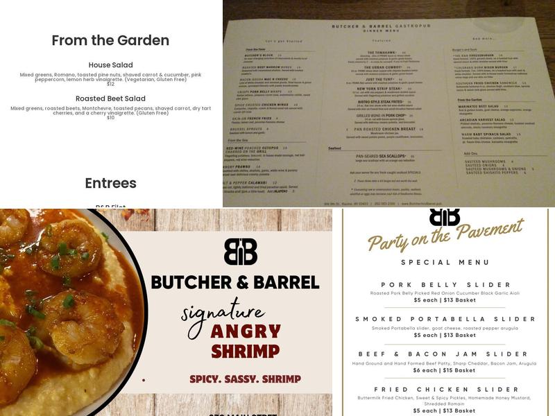 Butcher & Barrel Gastropub Menu