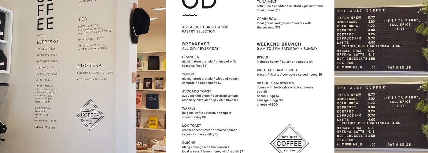 Not Just Coffee Menu