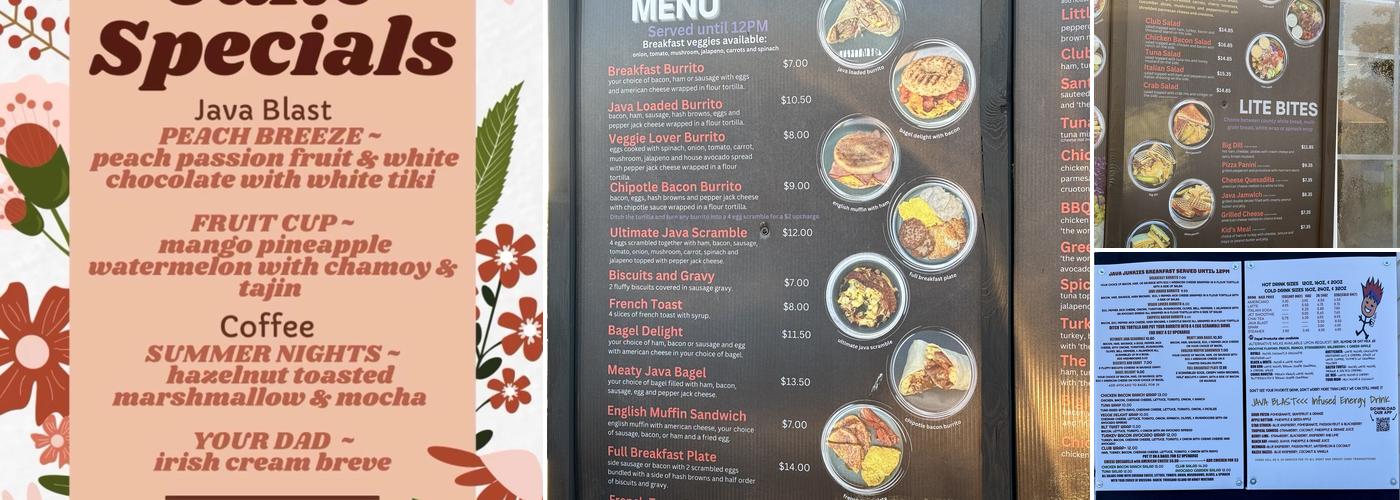 Java Junkies Menu