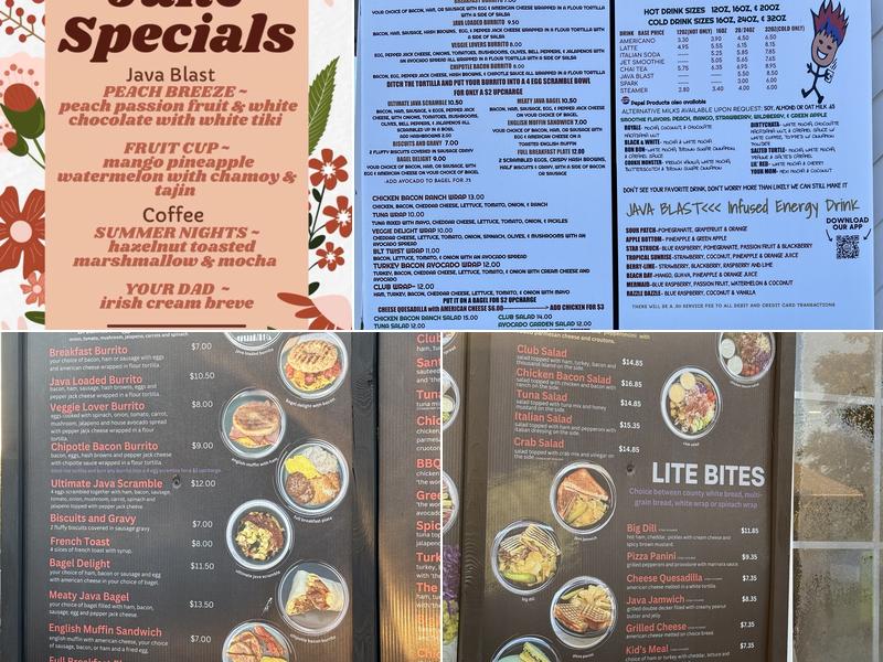 Java Junkies Menu