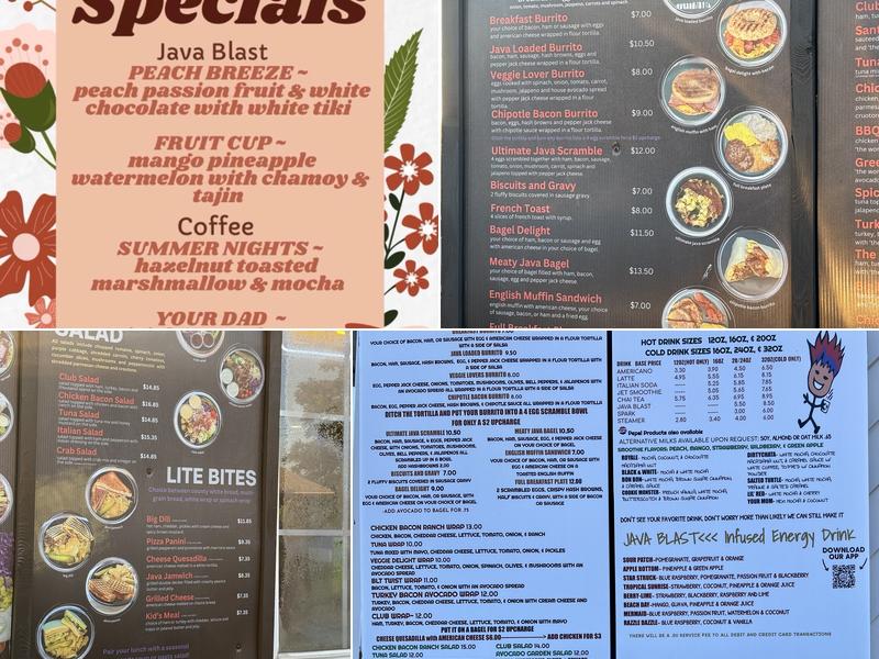 Java Junkies Menu