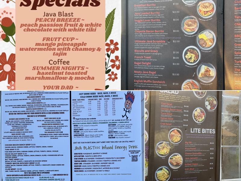 Java Junkies Menu