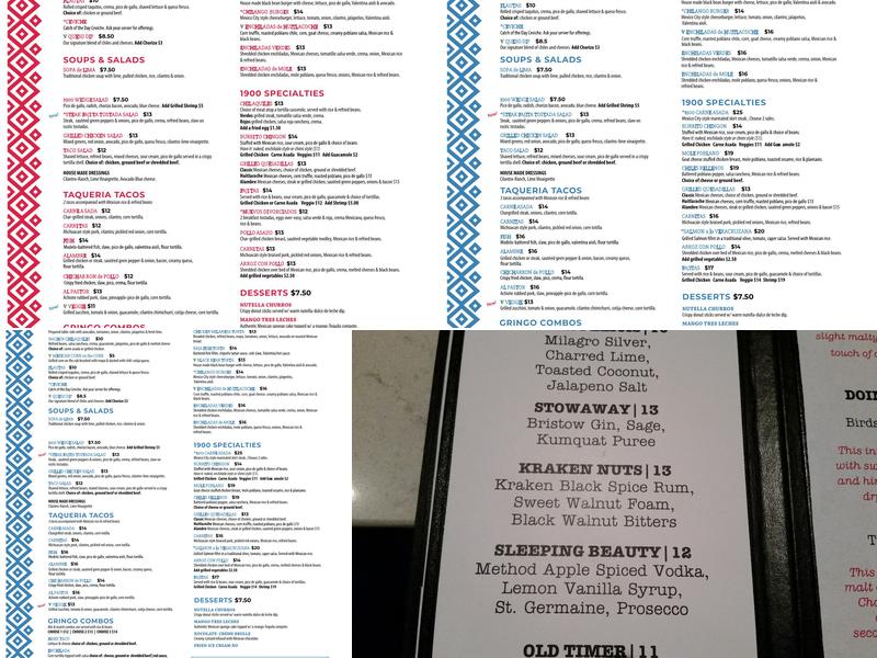 1900 Mexican Grill Menu