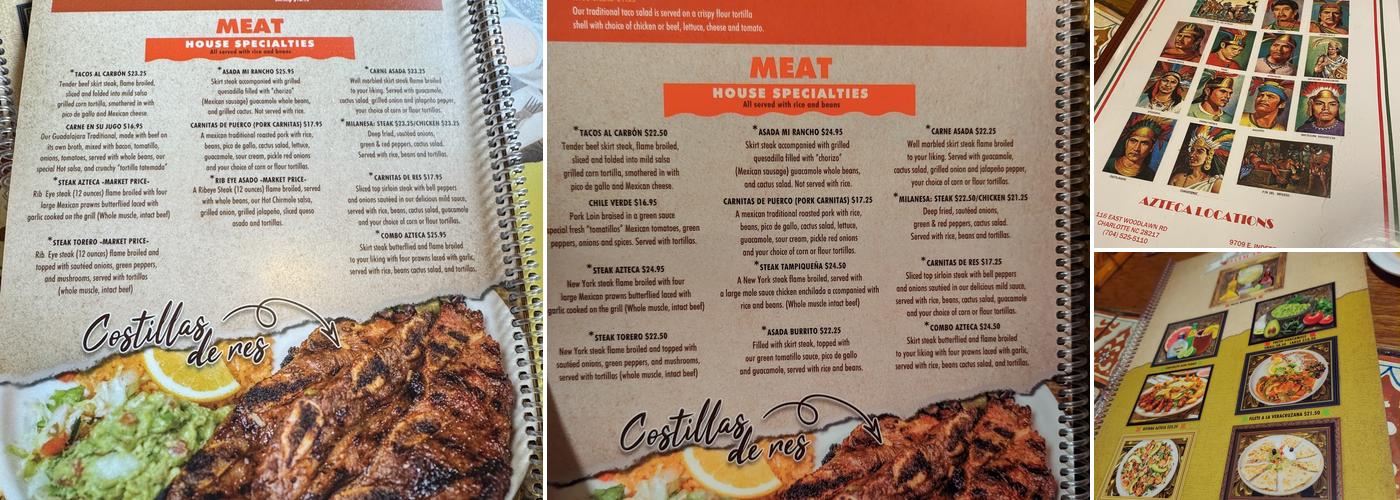 Azteca Menu