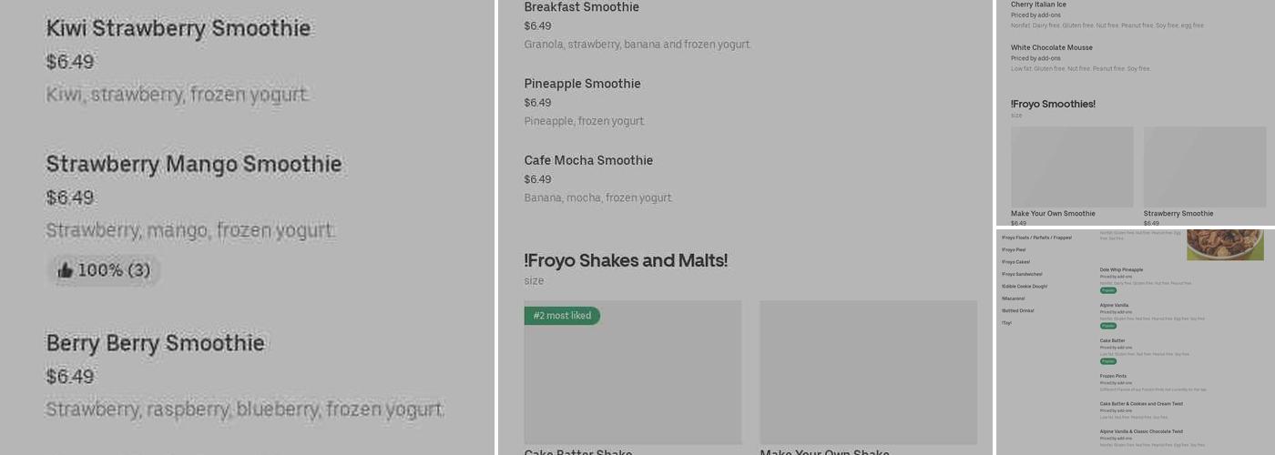 YoFresh Yogurt Cafe Menu