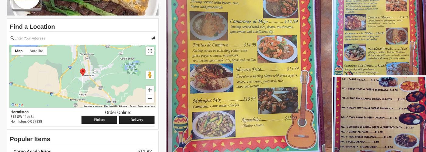 El Nopal Mexican Grill & Seafood Menu