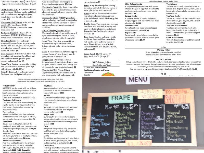 Nelly's Super Tacos Menu
