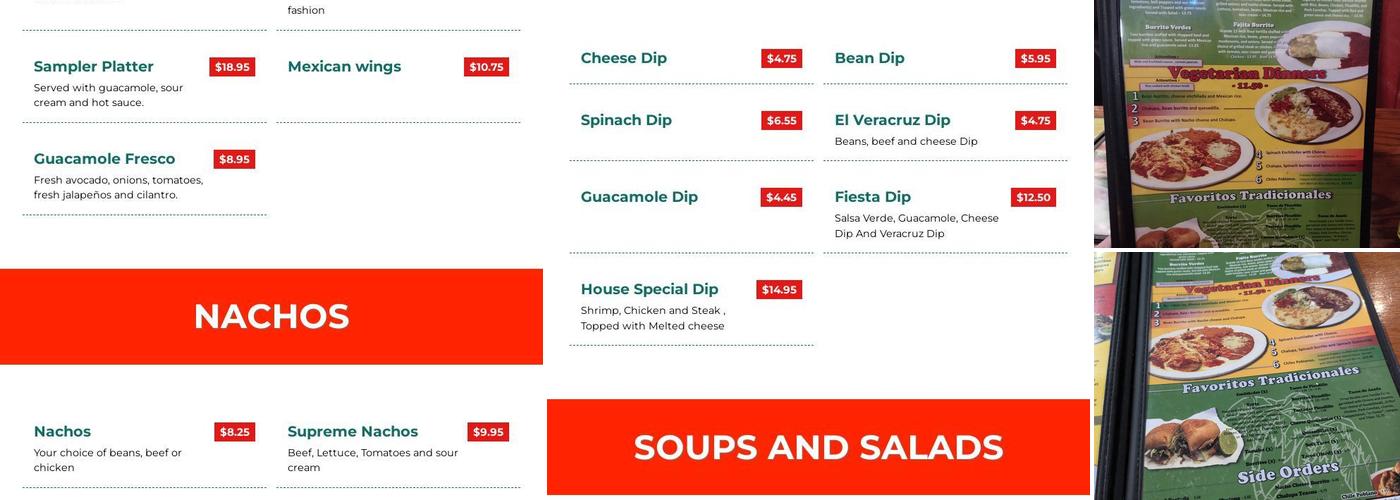 El Veracruz Mexican Restaurant Menu