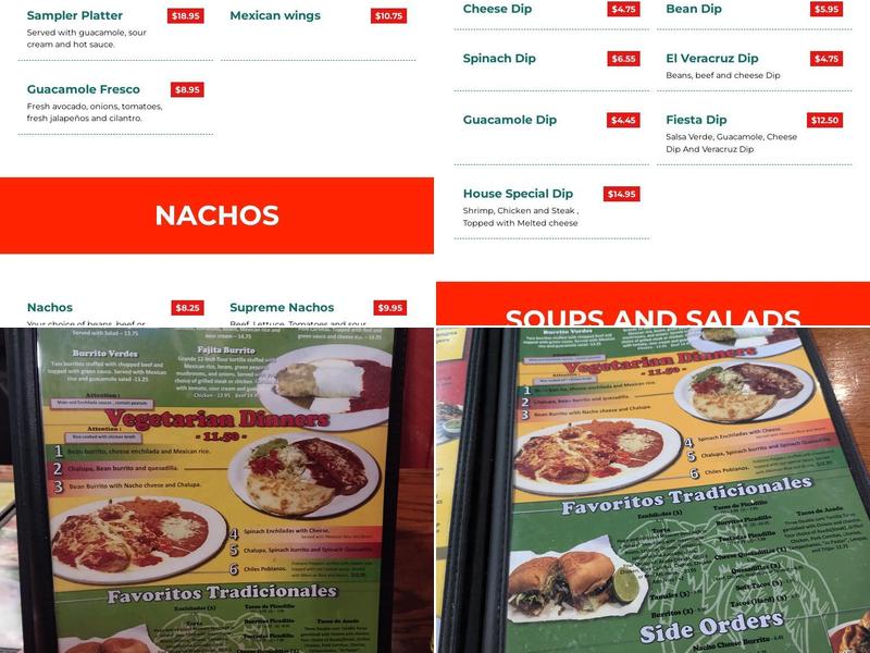 El Veracruz Mexican Restaurant Menu