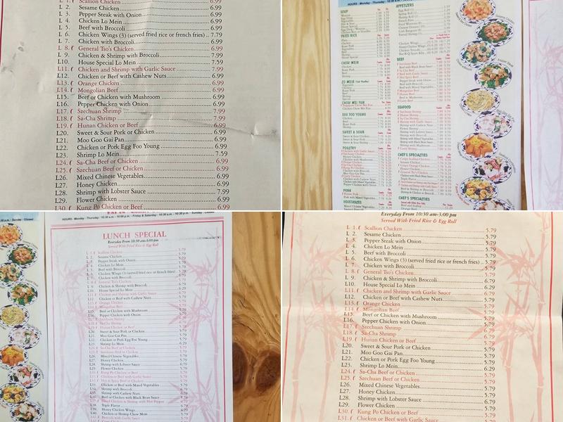 Pagoda Chinese Restaurant Menu