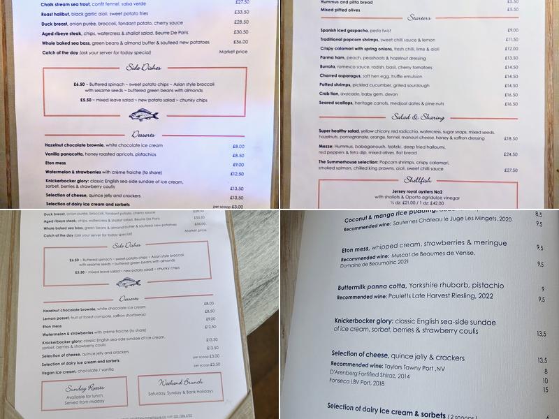 The Summerhouse Menu