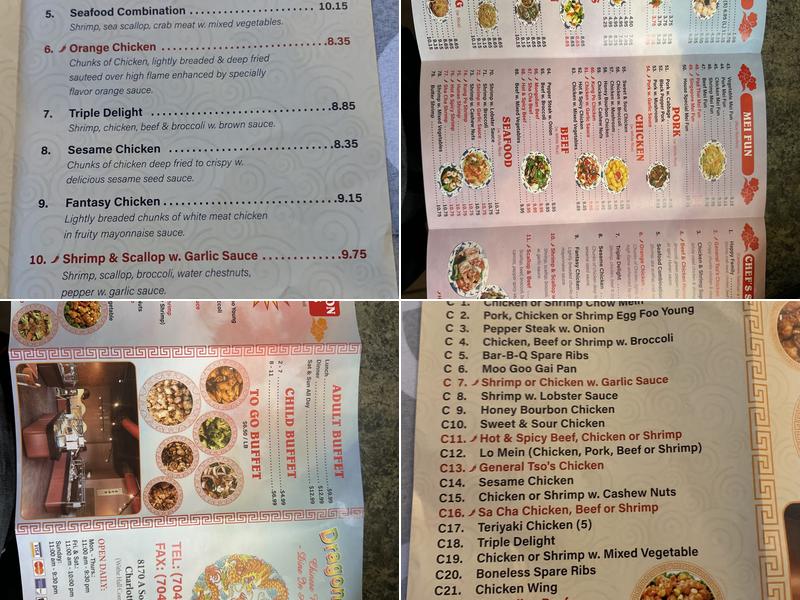 Dragon Buffet Menu