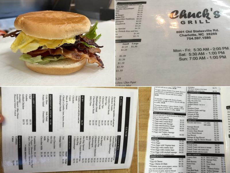 Chuck's Grill Menu