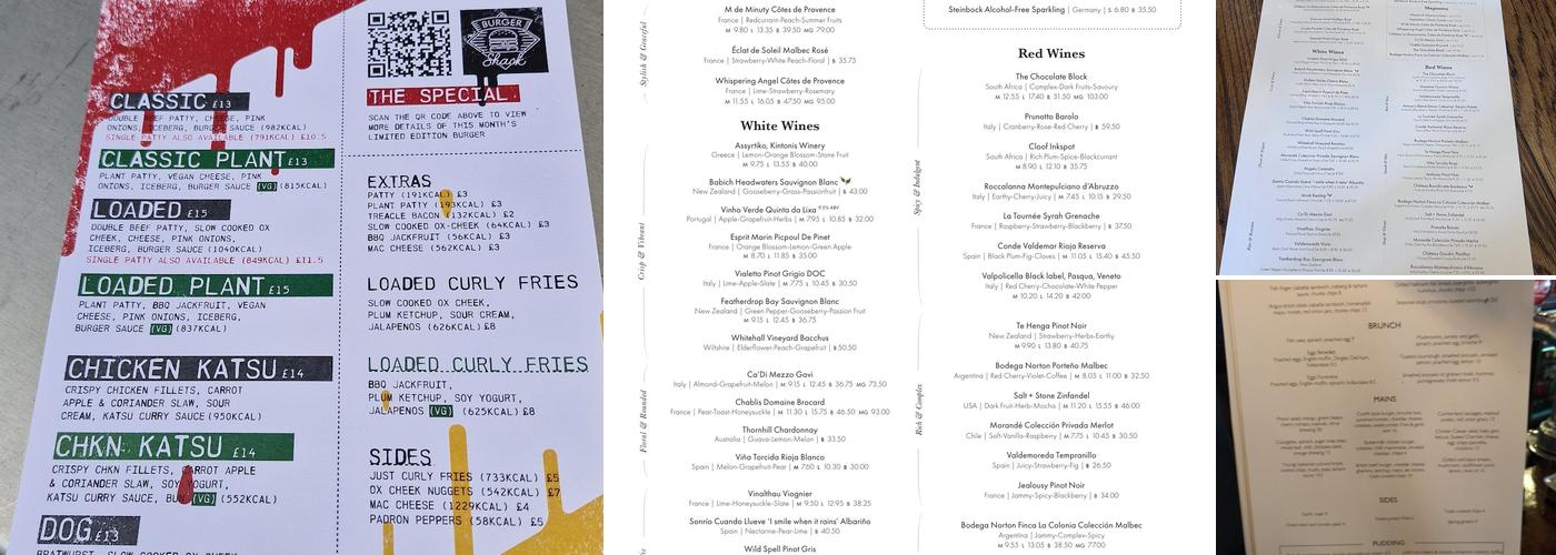 Dog & Fox (Hotel) Menu