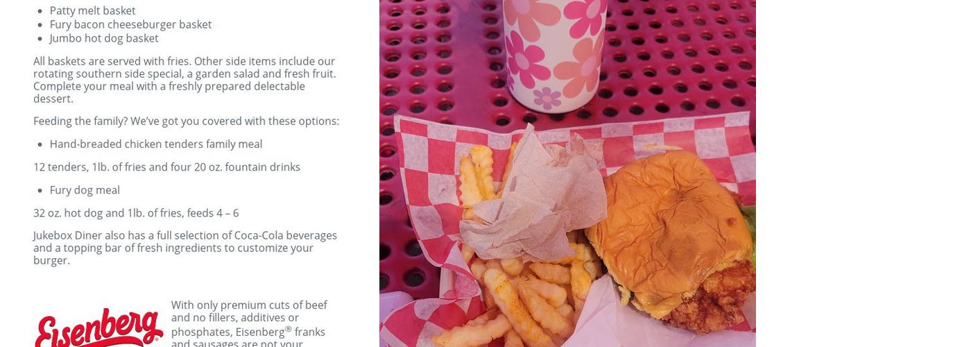 Juke Box Diner Menu